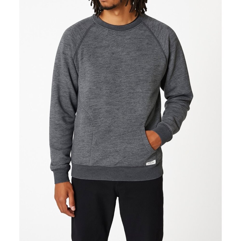 Banks Journal Sweatshirt Large Organic Cotton Crewneck Gray Pockets Streetwear
